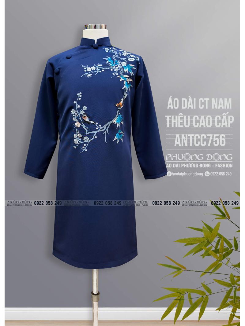 Áo Dài Cách Tân Nam Thêu Cao Cấp ANTCC756